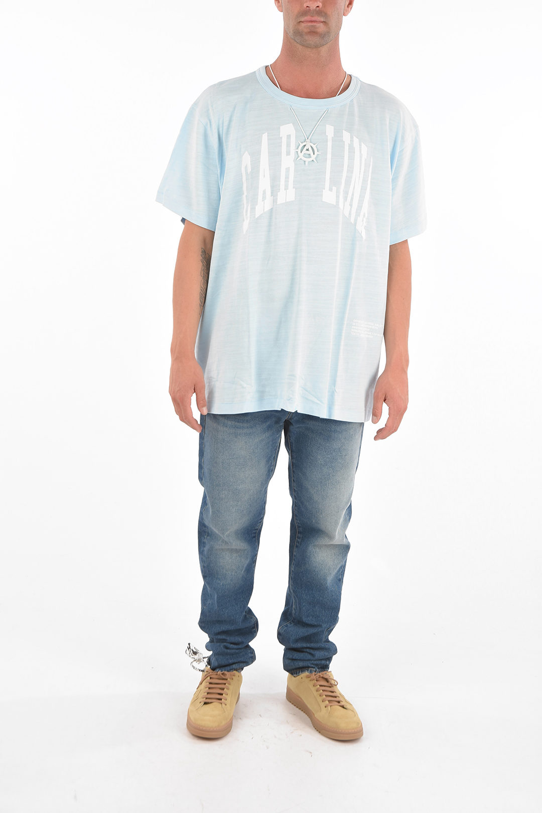 Off-White AMBUSH x OFF WHITE Crew Neck Front Pendant T-Shirt