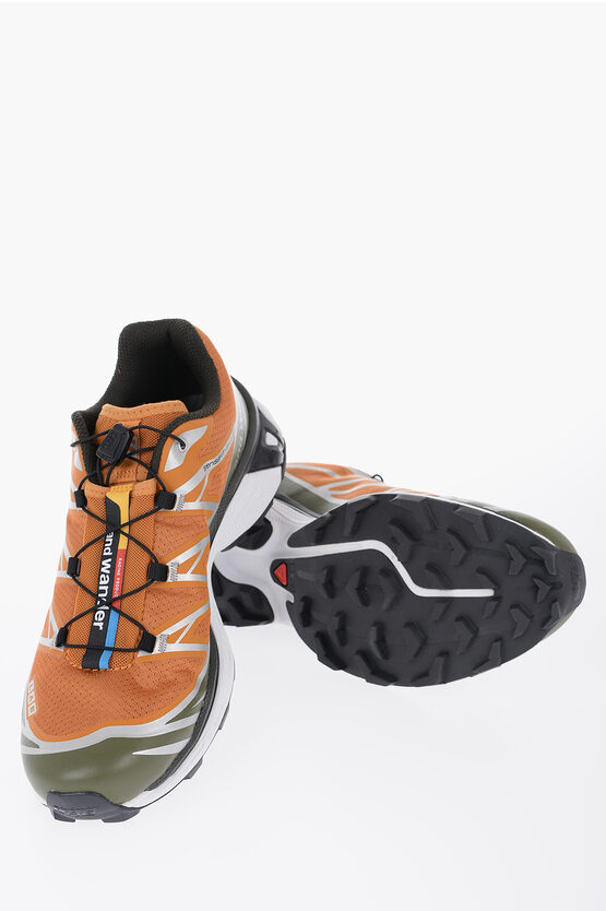 Salomon And Wander Fabric Xt-6 Low Top Sneakers With Quicklace Closu In Orange