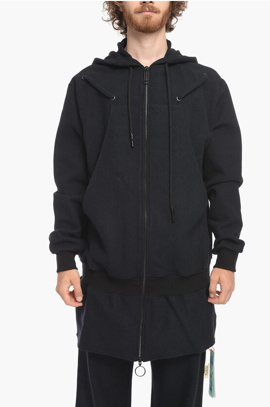Off-white Andre Walker X  Hooded Wool Coat In Black