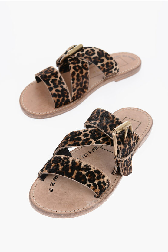 Golden Goose Leopard-print Buckle Sandals In Brown