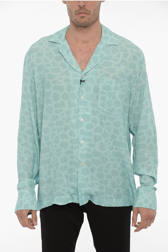 Benevierre Animal Patterned Bowling Shirt In Green