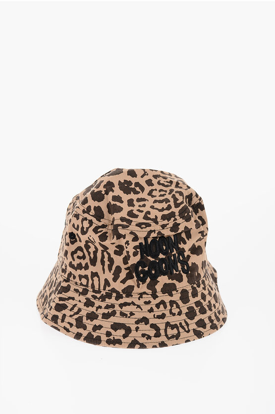 Noon Goons Animal Patterned Bucket Hat With Embroidered Logo In Brown