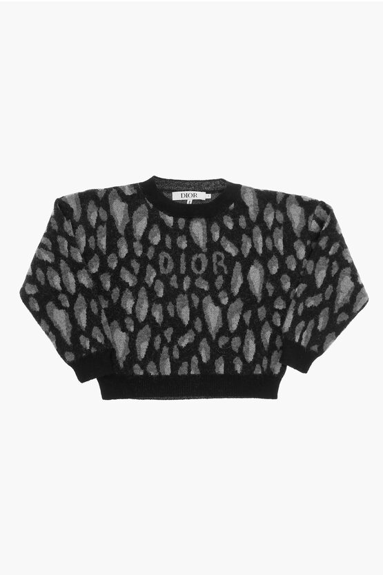 Shop Dior Animal Patterned Crew-neck Sweater