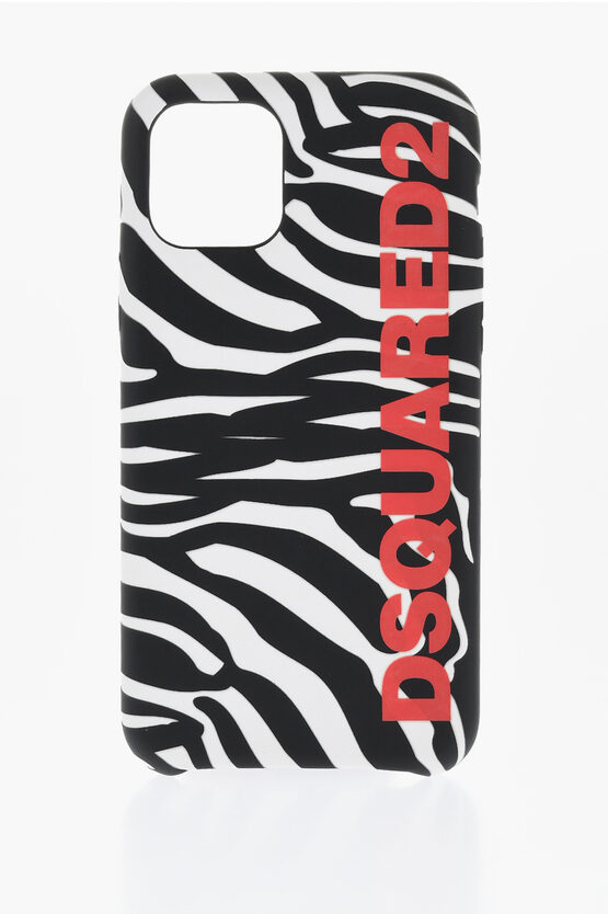 Dsquared2 Animal Patterned Iphone 11 Pro Case With Contrasting Logo