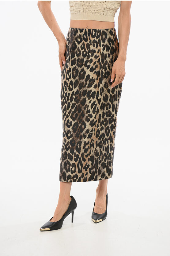 Balmain Animal Patterned Pencil Skirt