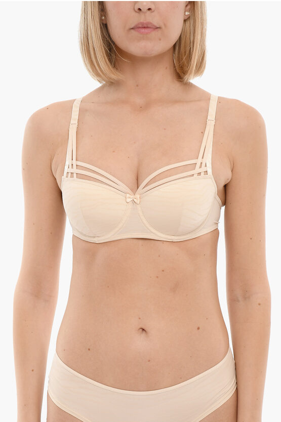 Marlies Dekkers Animal Patterned Sahara Bra With Cut Out Detail In White