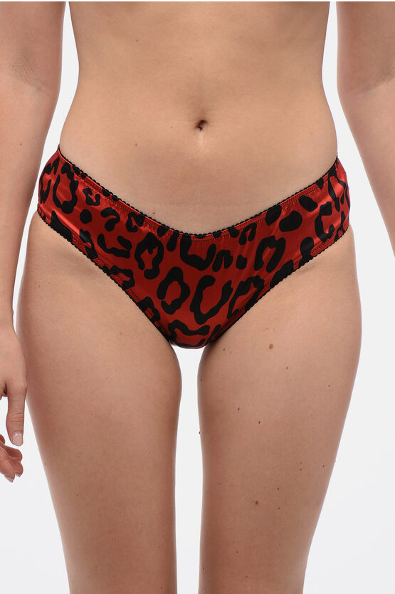 Shop Dolce & Gabbana Animal Patterned Silk Briefs