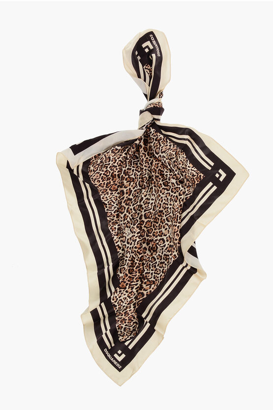 Dsquared2 Animal Patterned Silk Foulard
