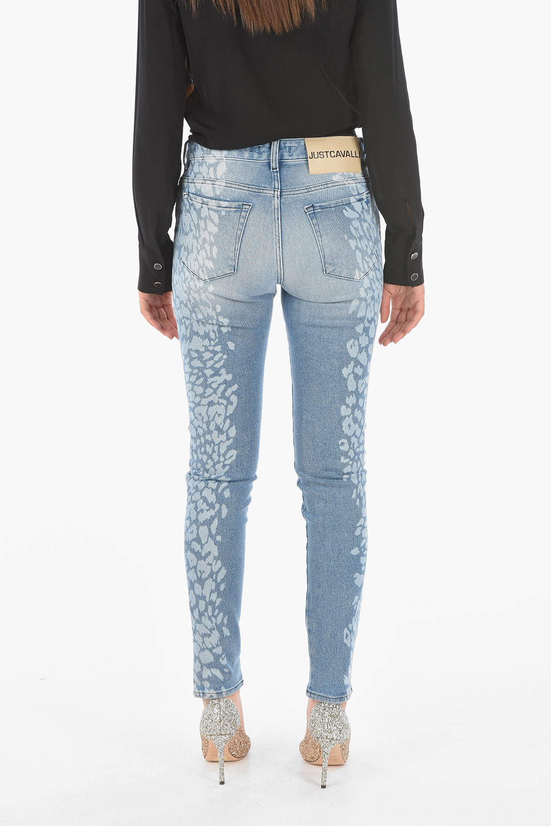 Mursten hældning Autonom Just Cavalli Animal Patterned Slim Fit Jeans women - Glamood Outlet