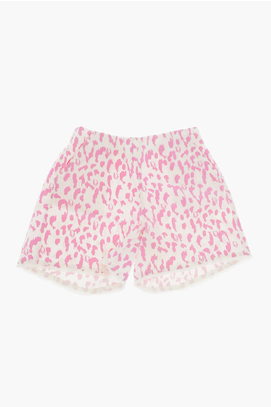 Shop Dior Animal Patterned Stretch Cotton Shorts With Elastic Waistban