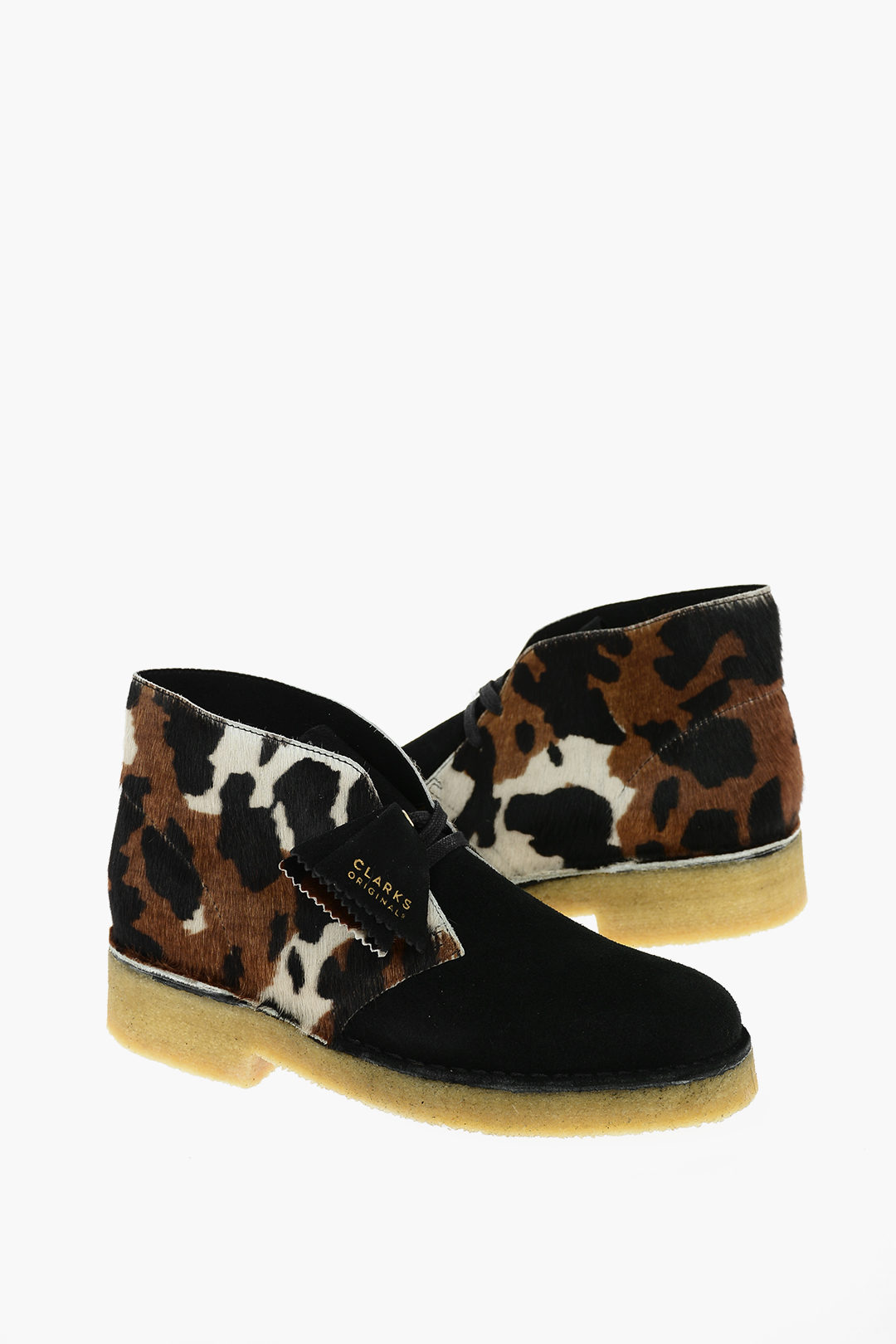 Clarks Animal Patterned Suede Leather and Ponyskin Desert Boots women -  Glamood Outlet