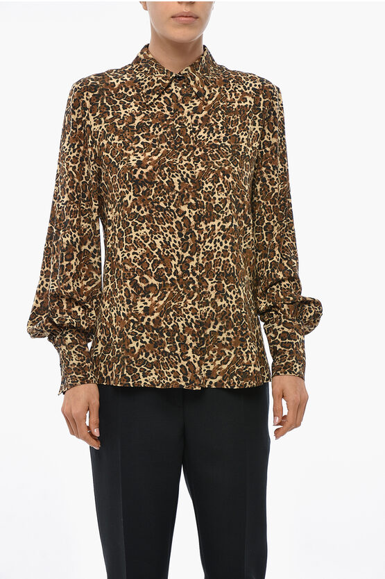 Isabel Marant Animal Patterned Teysa Silk Shirt In Multi