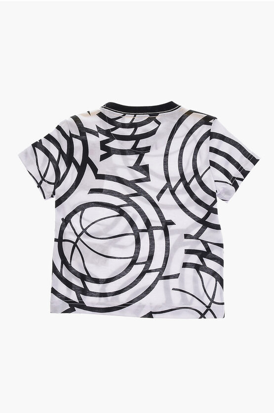 Animal Print T-Shirt and Shorts Set with Elastic Waistband