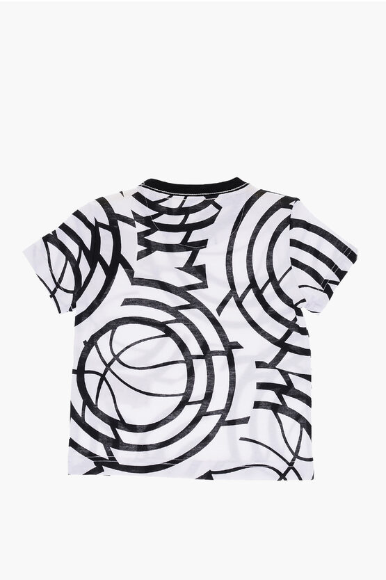 Animal Print T-Shirt and Shorts Set with Elastic Waistband