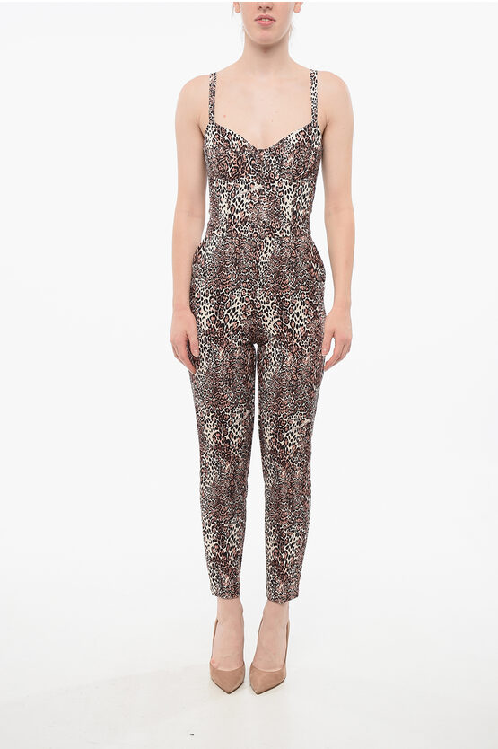 Elisabetta Franchi Animal Printed Jumpsuit With Matched Belt