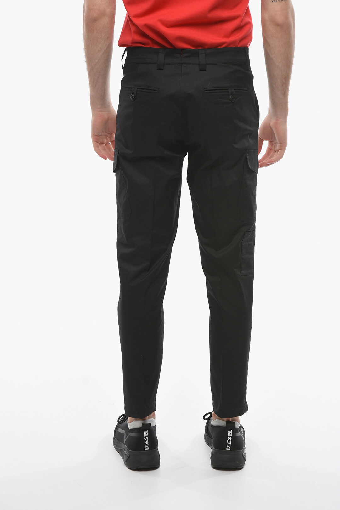 Prada Ankle Drawstring Twill Cotton Cargo Pants men