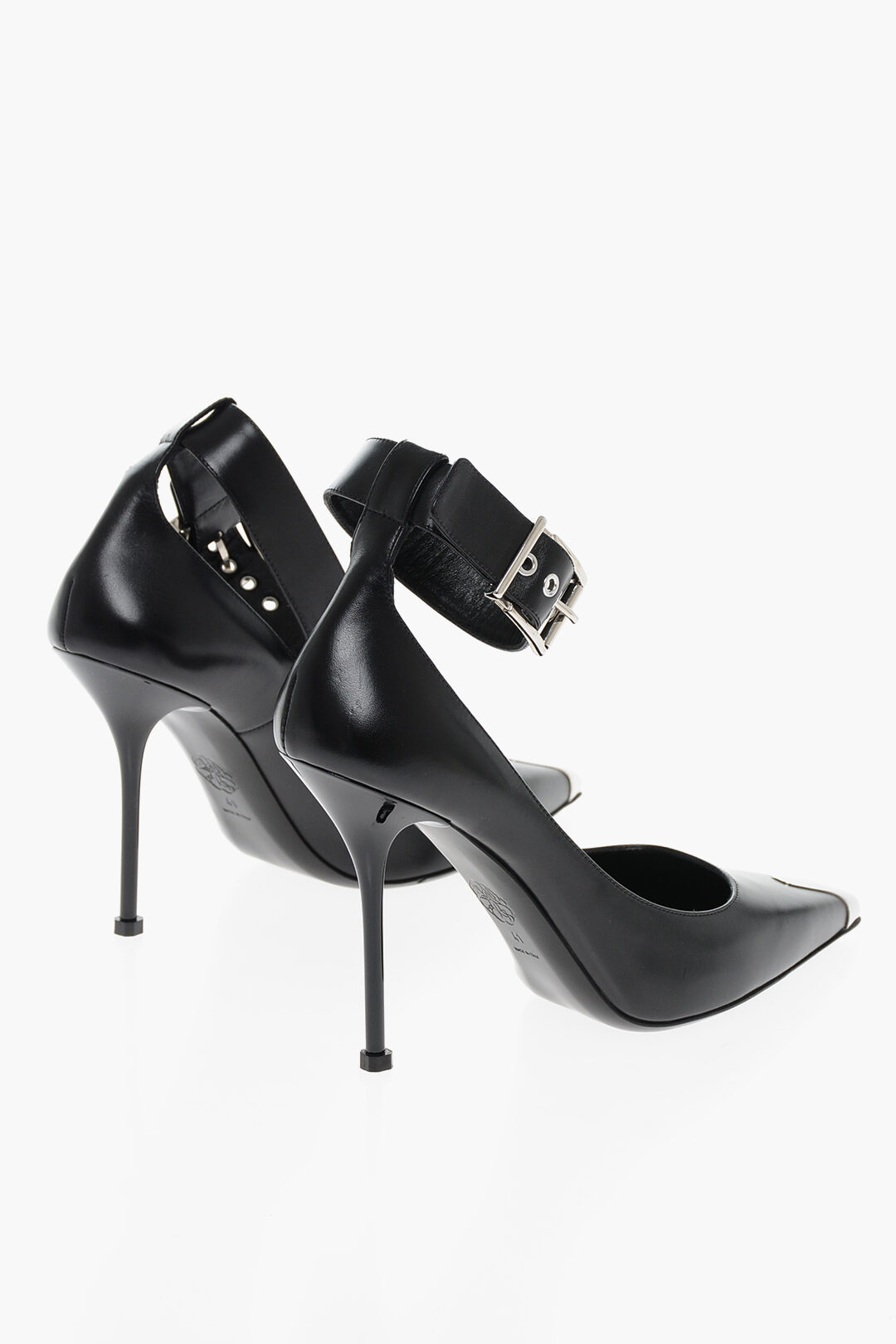 Carene Black Shiny Stone Detailed Spike Heels Sandals