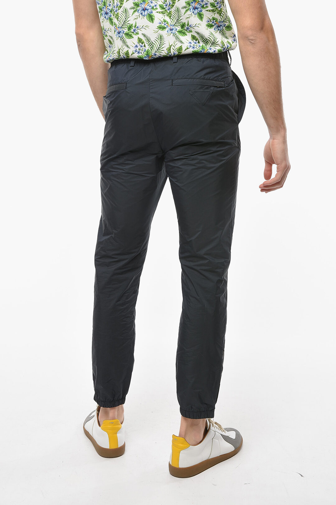 Prada Ankle Zip Pinstriped Nylon Chinos Pants men - Glamood