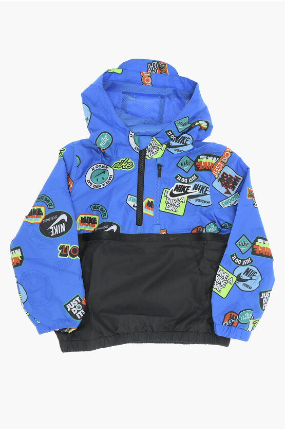 Anorak stampato a Quadri Rip Stop