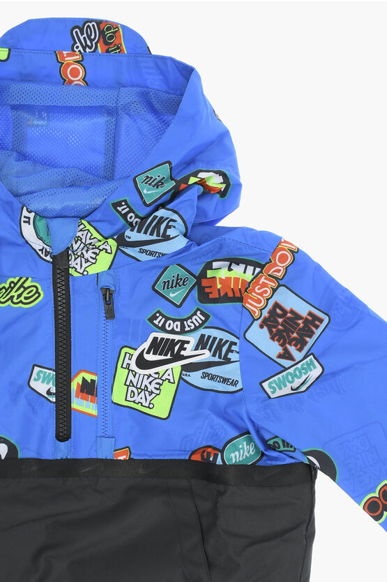 Anorak stampato a Quadri Rip Stop