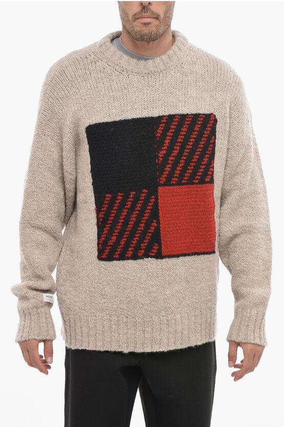 Shop Woolrich Archive Crew-neck Sweater With Contrasting Detail