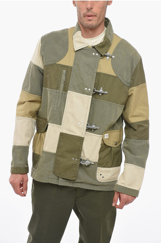 FAY ARCHIVE PATCHWORK COTTON JACKET WITH FROGS