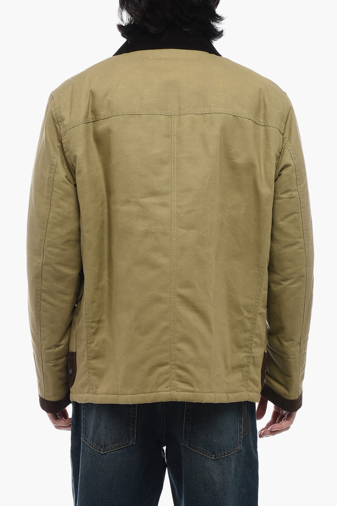 Fay ARCHIVE Quilted Canvas Jacket with Metal Hook Fastening