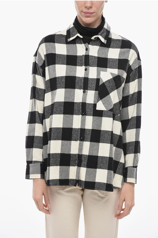 Woolrich Archive Wool Blended Shirt With Check Pattern In Black
