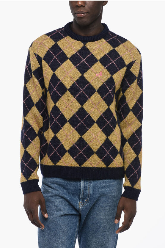 Shop Awake New York Argyle Motif Crew-neck Sweater