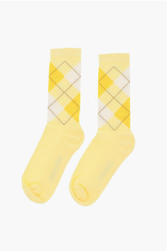 Dsquared2 Argyle Motif Ribbed Long Socks Grösse 38-39