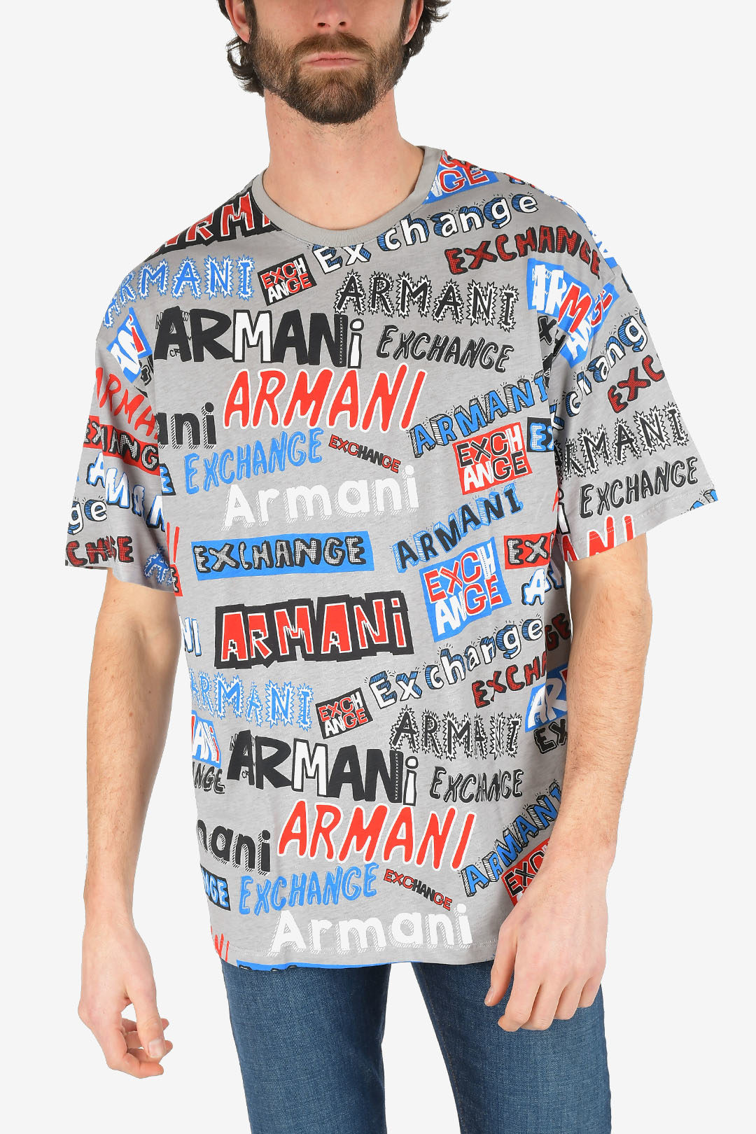 Armani ARMANI EXCHANGE All Over Logo Loose Fit T-shirt men - Glamood Outlet