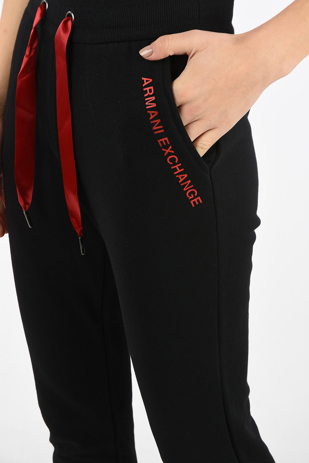 Armani ARMANI EXCHANGE Brushed Cotton Jogger Pants with Elastic Ankle Band  women - Glamood Outlet