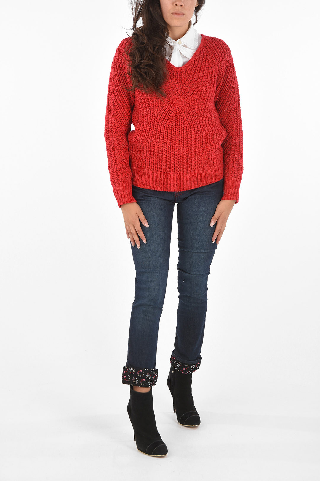 Armani ARMANI EXCHANGE Crochet V-Neck Sweater women - Glamood Outlet