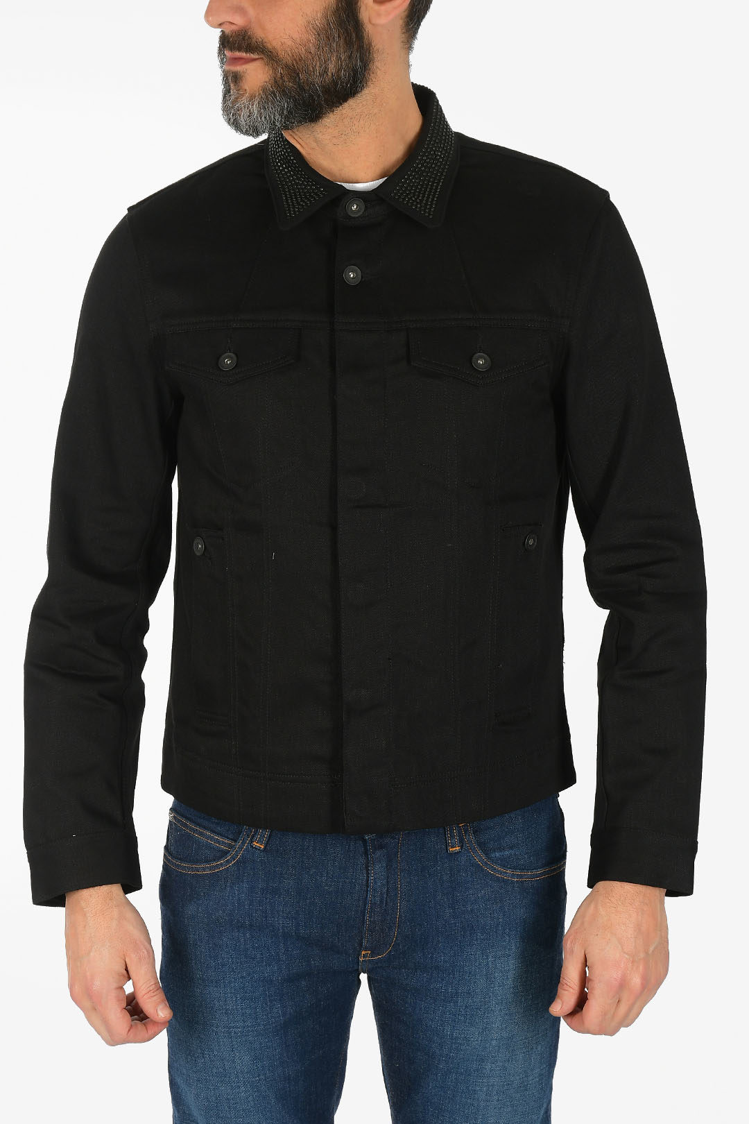 Armani ARMANI EXCHANGE Denim Jacket With Studs Collar men - Glamood Outlet