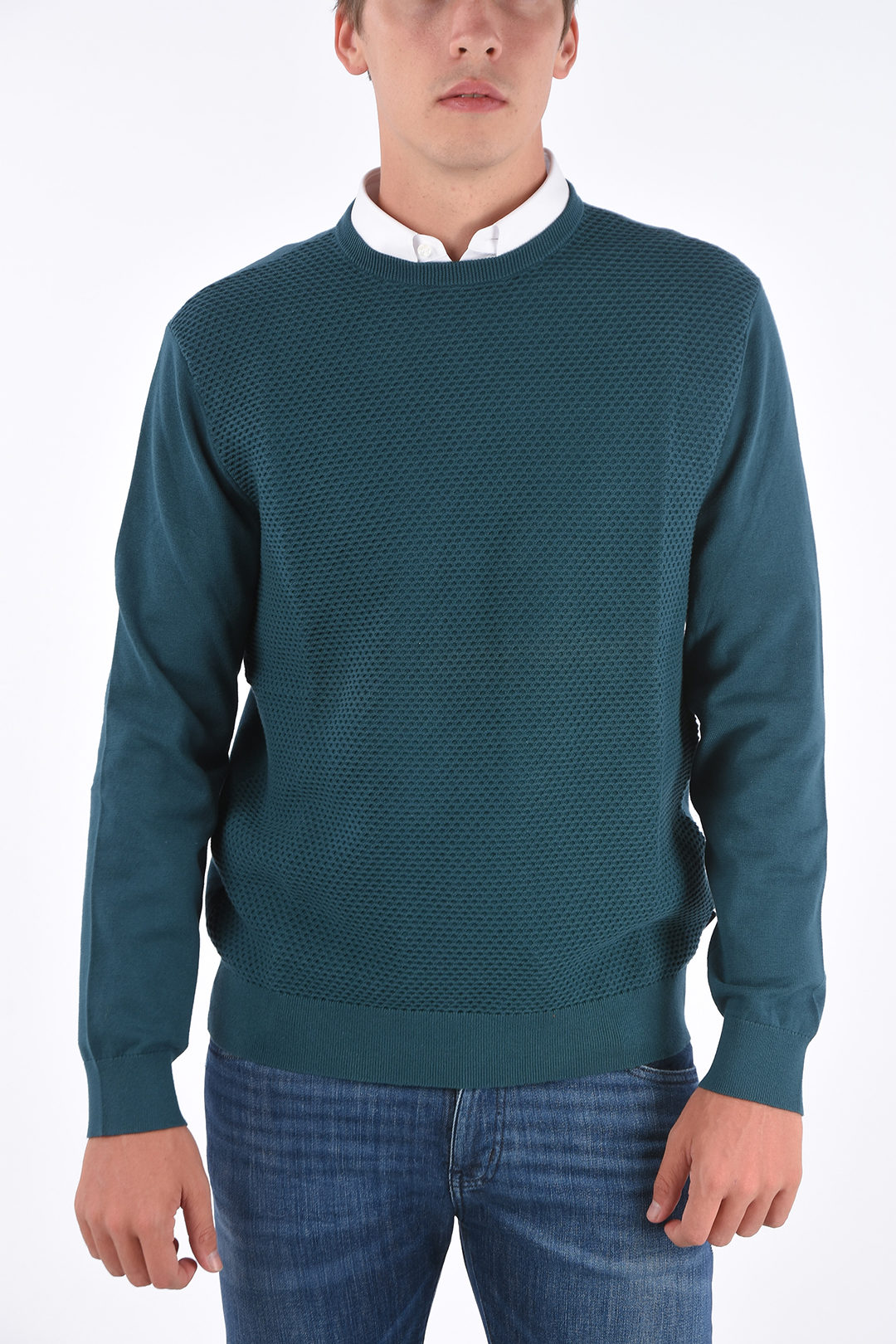 Armani ARMANI EXCHANGE honeycomb crewneck sweater men - Glamood Outlet