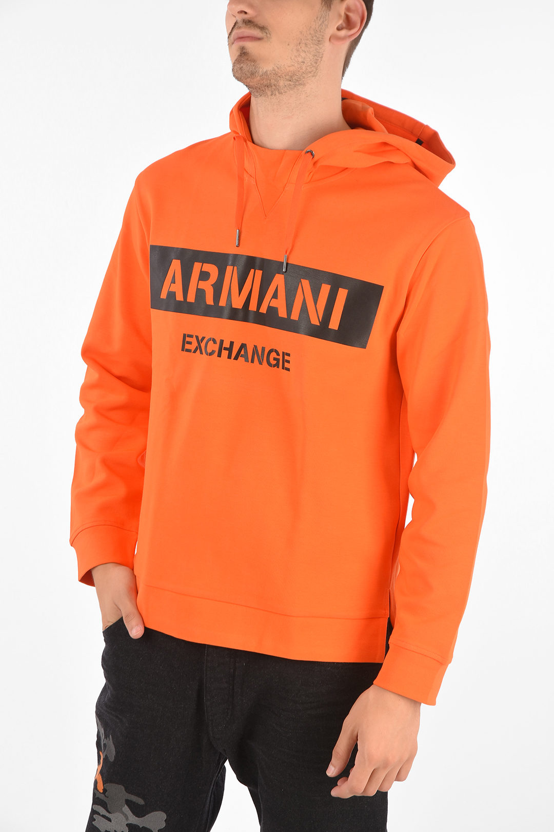 Armani ARMANI EXCHANGE Hooded Printed Sweatshirt men - Glamood Outlet