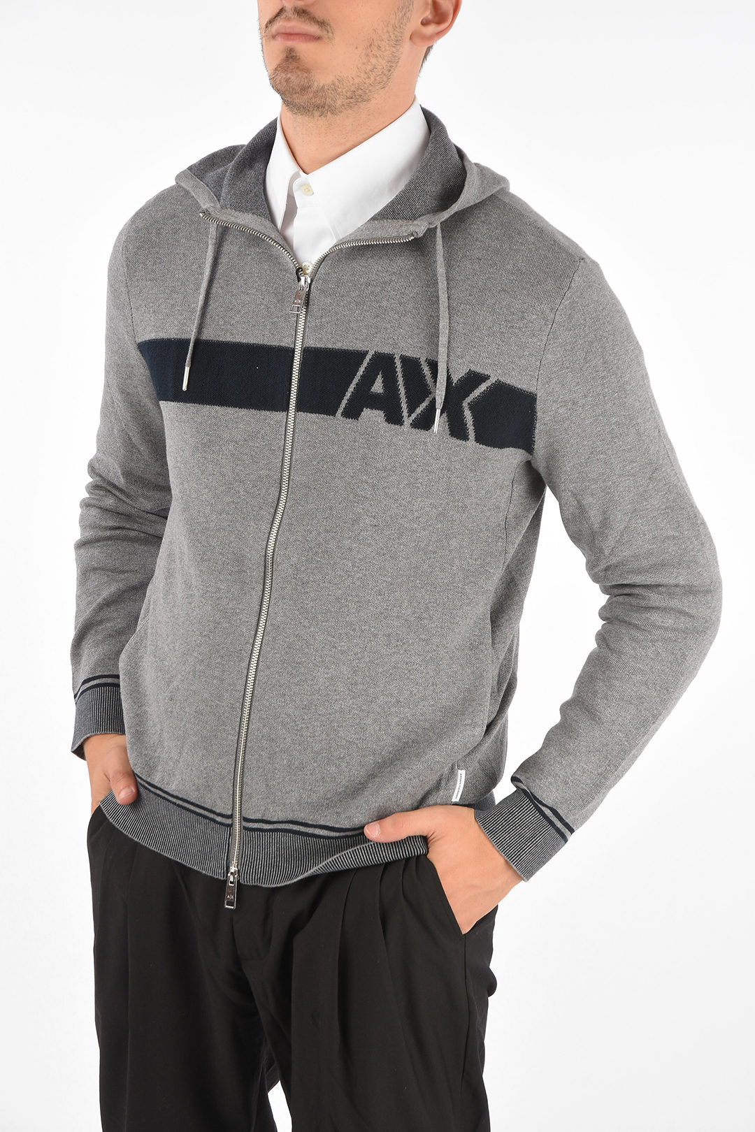 Armani ARMANI EXCHANGE hooded sweater with zip closure men - Glamood Outlet
