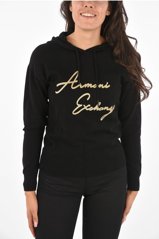 Armani ARMANI EXCHANGE Hoodie Sweater with Glitter Logo women