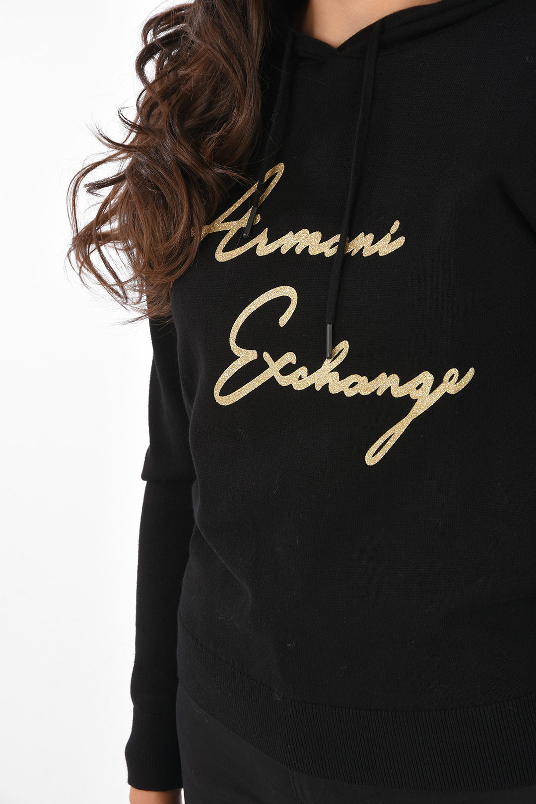 Armani ARMANI EXCHANGE Hoodie Sweater with Glitter Logo women - Glamood  Outlet