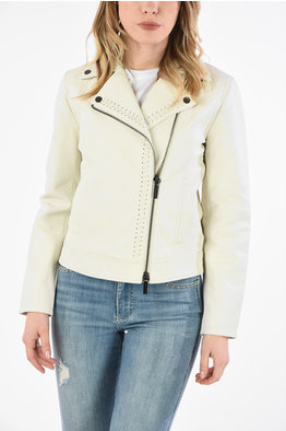 cream colour leather jacket