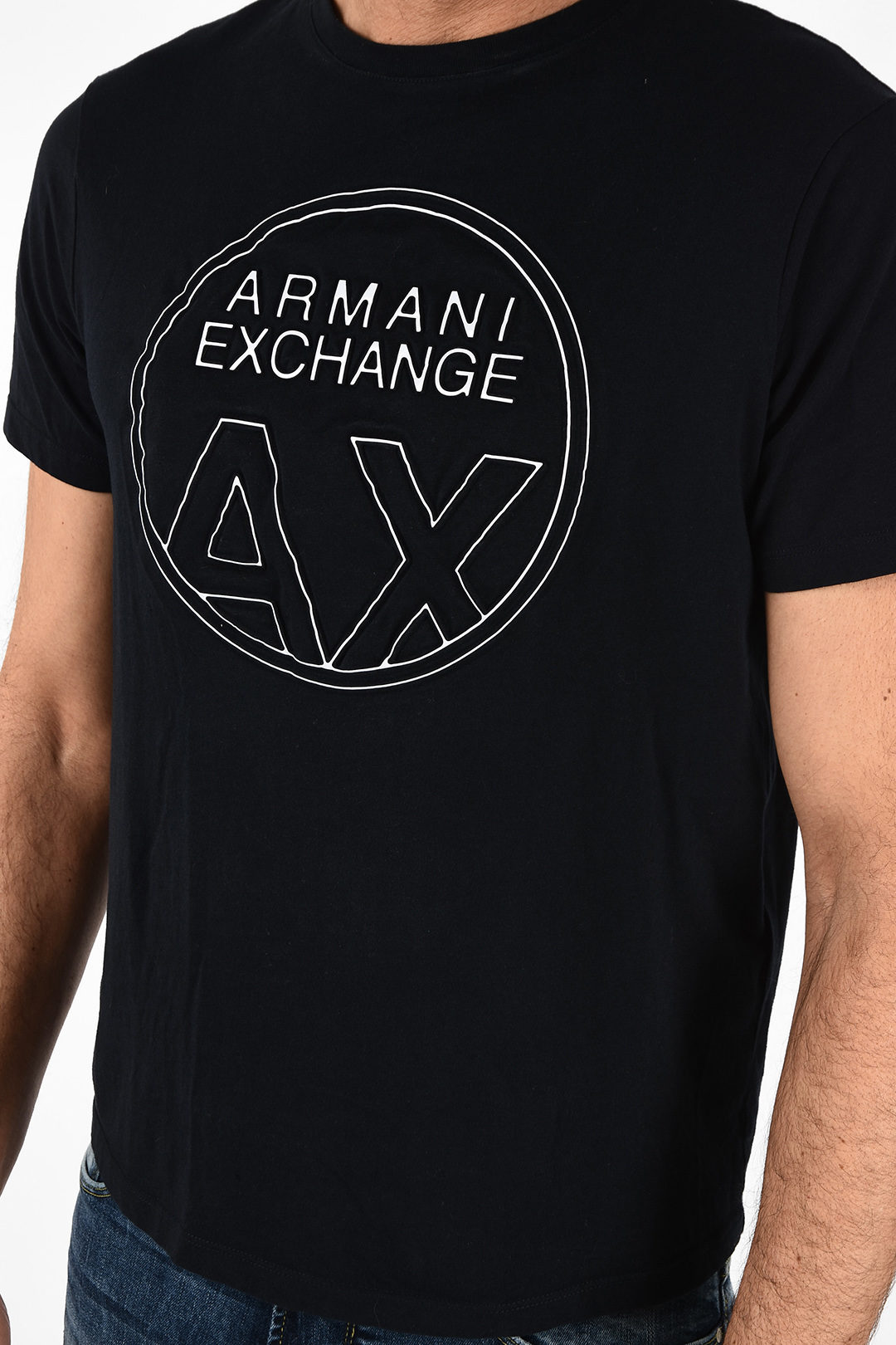 Armani Exchange Embroidered Logo Sweat Pants - Navy | very.co.uk