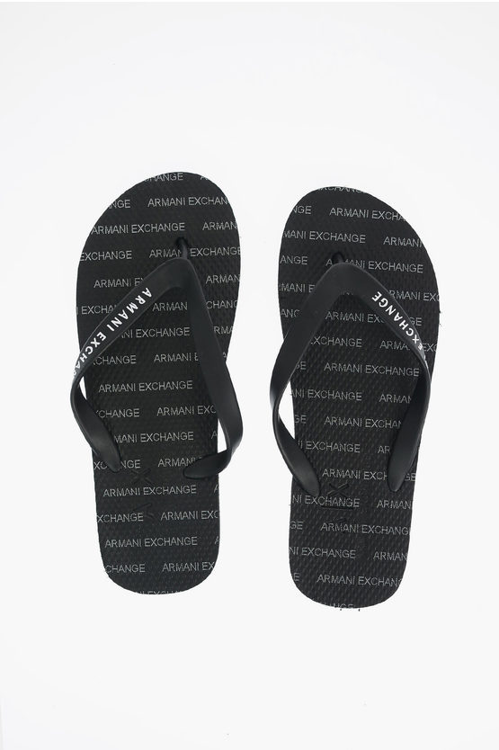 Armani exchange mens flip flops best sale