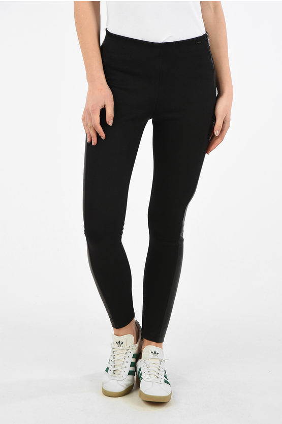 Armani ARMANI EXCHANGE Side Closure Zip Piping Leggings with Ecoleather