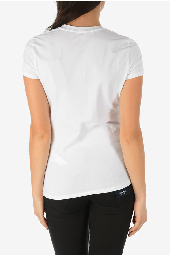 Armani ARMANI EXCHANGE VNeck Sequin Embroidery Tshirt women Glamood