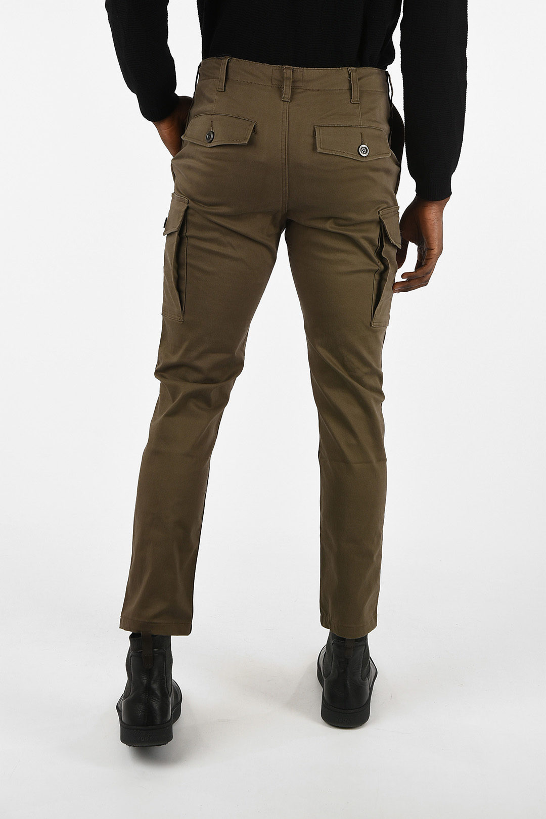 Giorgio Armani Official Store Cargo Trousers In Lyocell Moleskin And  Stretch Cotton In Brown | ModeSens