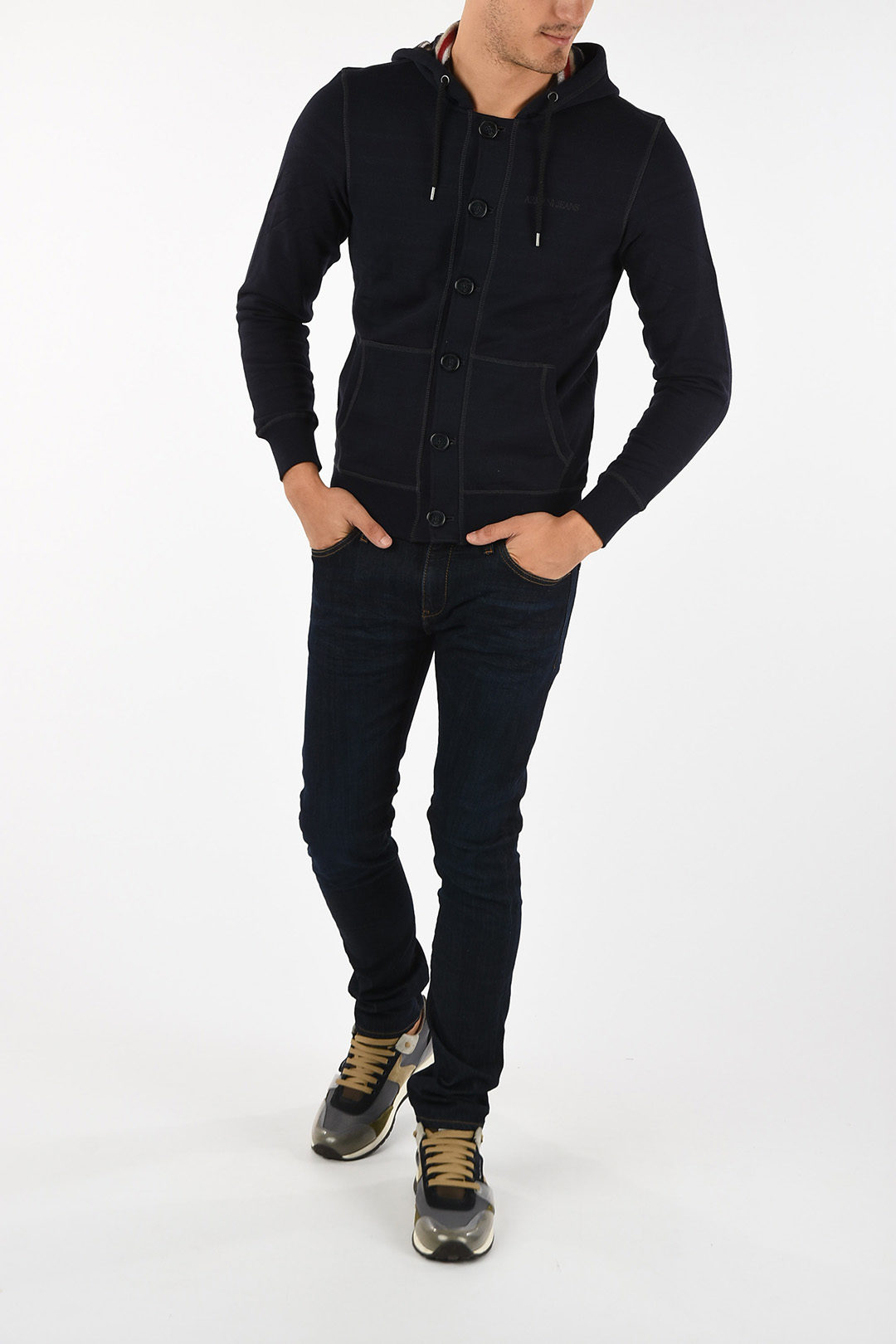Giacca Jeans Uomo Leif Nelson LN5755 – Con Cappuccio, Pile, Leggera – Taglia L, Nero