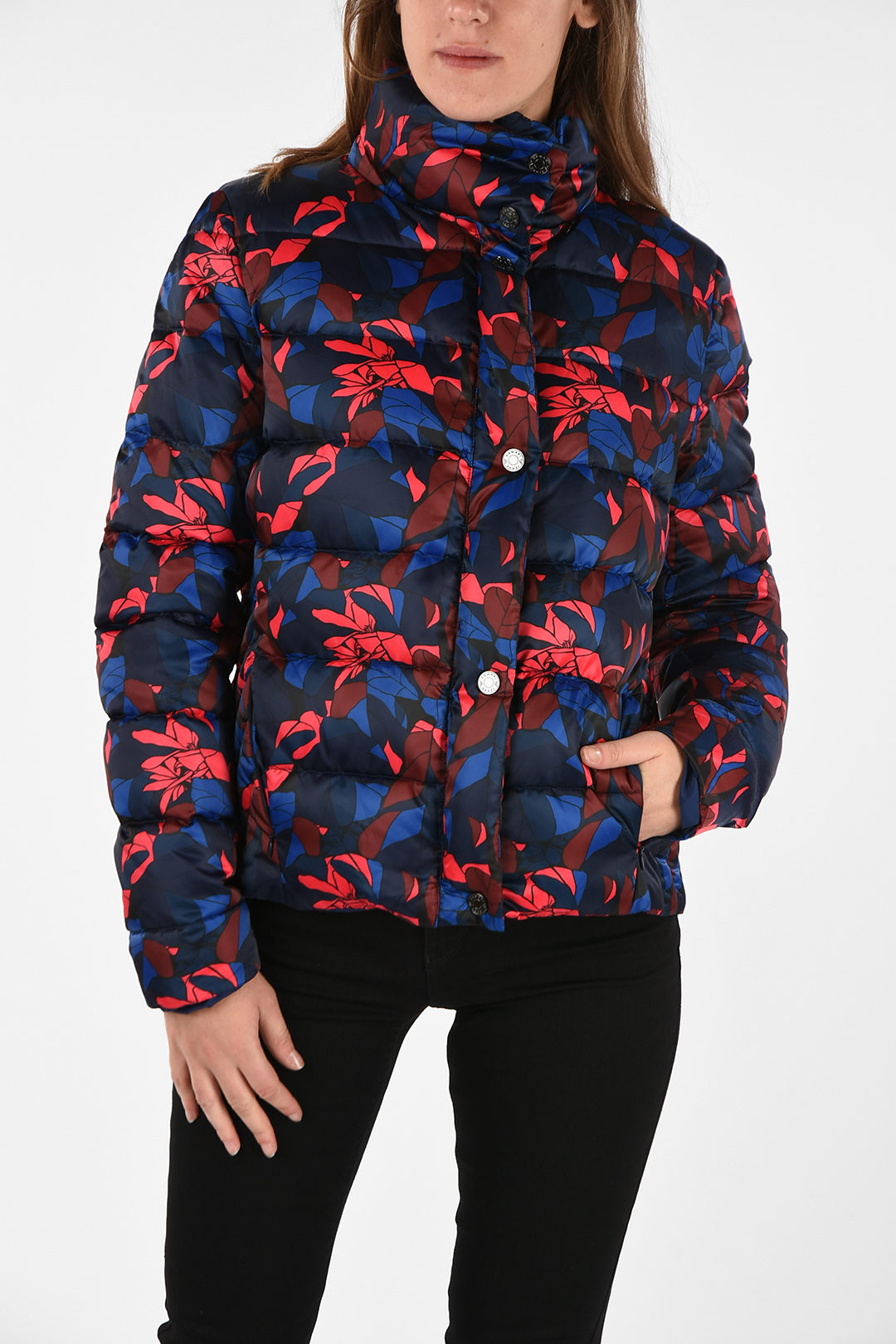 Resistente albue Salg Armani ARMANI JEANS Floral-Print Down Jacket women - Glamood Outlet