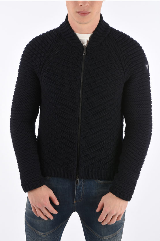 Armani ARMANI JEANS Full Zip Cable Knit Sweater men - Glamood Outlet