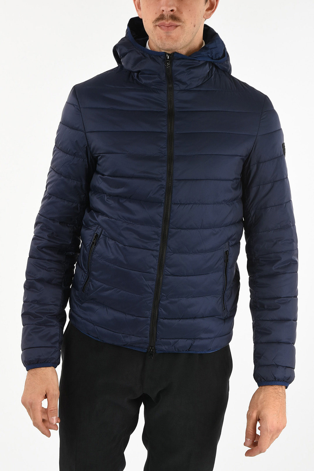 ARMANI JEANS Full Zip Hooded Down Puffer Jacket