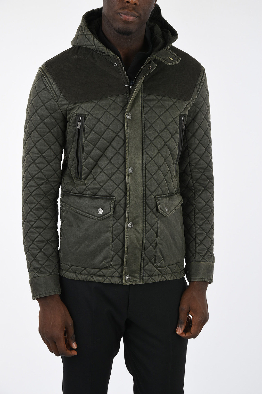 Armani ARMANI JEANS hooded quilted jacket men - Glamood Outlet